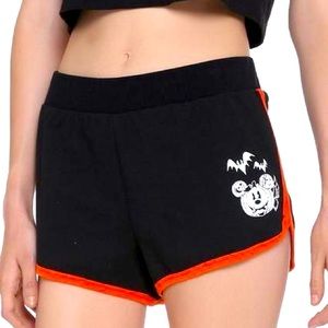 Disney Mickey Mouse Halloween Girls Shorts Hot Topic Spooky Jackolantern Bats